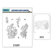LADYBUGS AND FLOWERS Stamps Cutting Dies DIY Scrapbooking Card Making Album