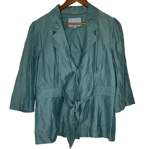 VETEMENTS Blazer Classiques Interier verde misto seta plissettato a strati cintura davanti XL
