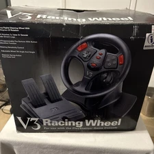 (NOS)  V3 RACING STEERING WHEEL For Use with PlayStation Game Console