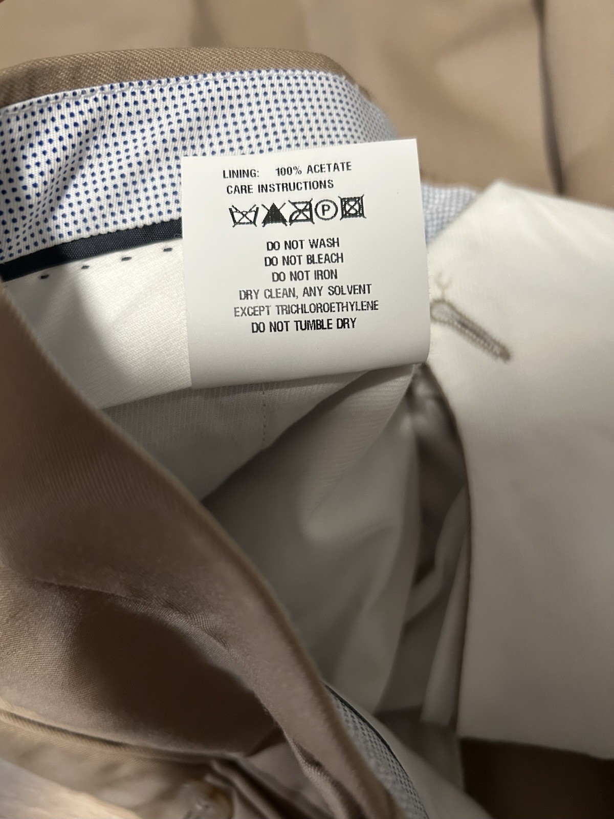 JB Britches Made In Italy 100% Wool 35R Khakis Men's Classic Fit  Dress Pants