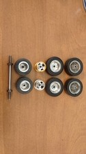 VINTAGE DYNAMIC WIRE WHEEL AND MAG WHEELS ASSORTMENT 1/24 SLOT CAR w/TIRES
