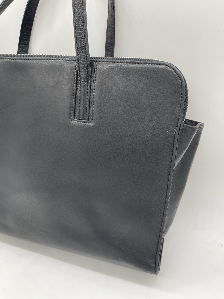 MONTBLANC Black Leather Briefcase Laptop Satchel Work Bag Travel