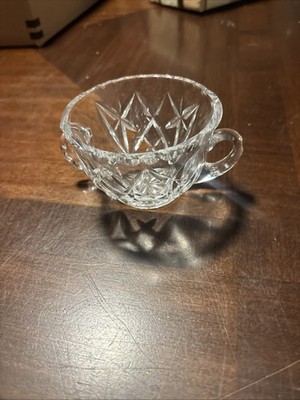 Vintage American Brilliant ABP Cut Glass Sugar Bowl double handle star burst