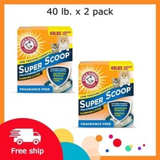 ARM HAMMER Super Scoop Fragrance Free Clumping Clay Cat Litter, 40 lb x 2 pack
