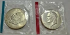 1973 & 1973-D BU Eisenhower dollars in MINT SET cellophanes. P&D UNC IKE $. #1