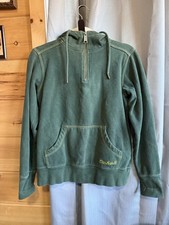 Carhartt Women  s Size S 4/6 Green Hooded Pullover Sweatshirt Embroidered WLogo