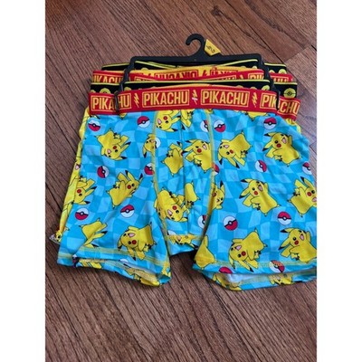 NEW Pokemon Boxer Briefs Boys Large Multi-Color Pikachu Eevee 4-Pack