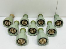 Maritime Industrial Decor Old Vintage Aluminum Rotary Switch Socket Set of 10