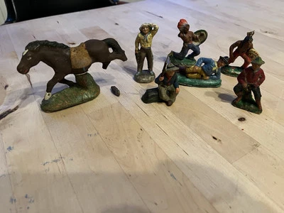alte Masse Indianer Hopf Röder Lineol 5 - 7 cm DDR oder älter Massefiguren - Bild 1 von 4