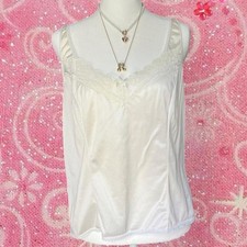Vintage Butter Yellow Cream Lace Cami Top Bow Detail Y2K Coquette Fairycore