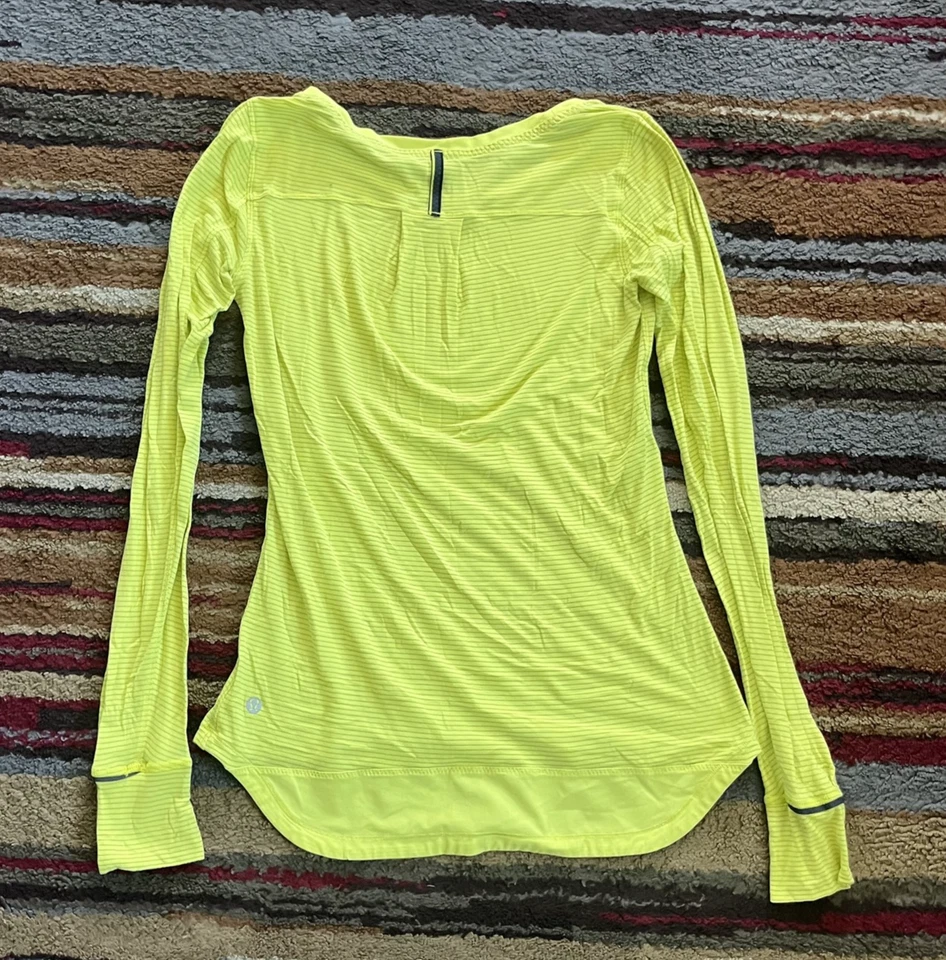 Lululemon Shirt Womens Small Yellow Swiftly Tech Long Sleeve Athletic Running - Image 2 of 4