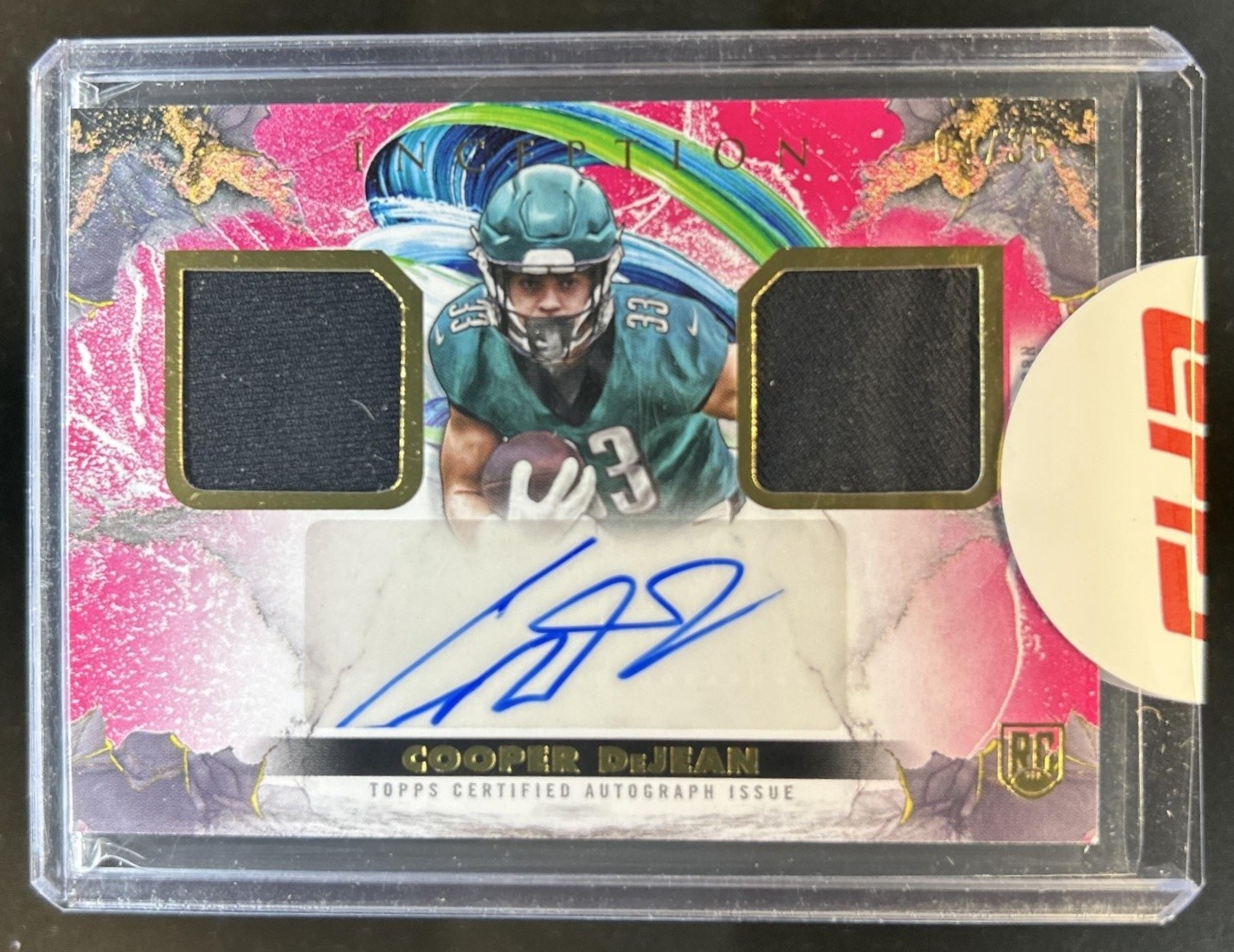 Cooper DeJean Topps Inception Franchise Foundation Relic Autographs #FFRACD Magenta
