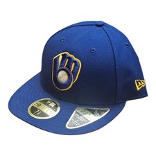 New Era Milwaukee Brewers MLB 5950 OF ALT AC Low Profile Fitted Hat Royal 7 5/8