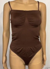 Strapless Shapewear Women's Tummy Control Bodysuit Seamless Brown Size 3XL