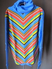 Vintage 60s/70s Hippy striped turtleneck T Shirt size L deadstock