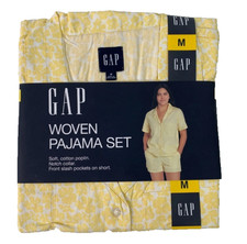 Gap Womens Pajama Set-Yellow  White Floral-Size Medium-NWT