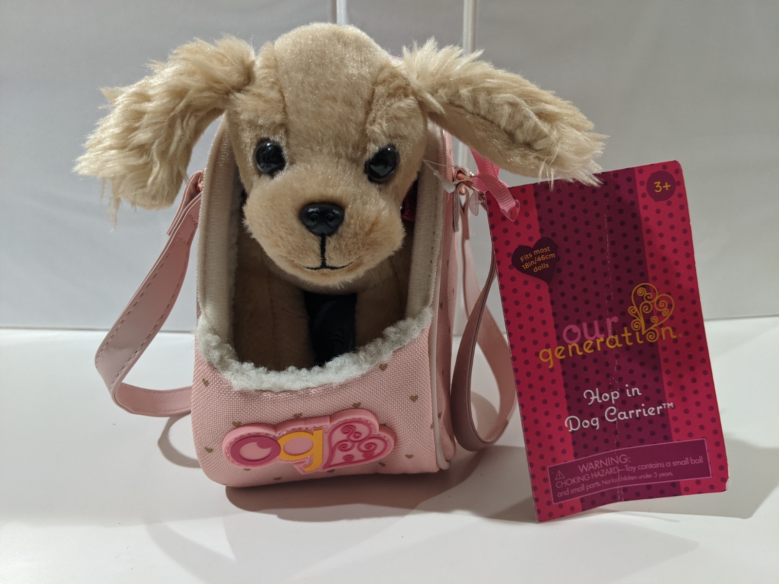 Our Generation Hop in Dog Carrier & Pet Plush Puppy 18 in Fo