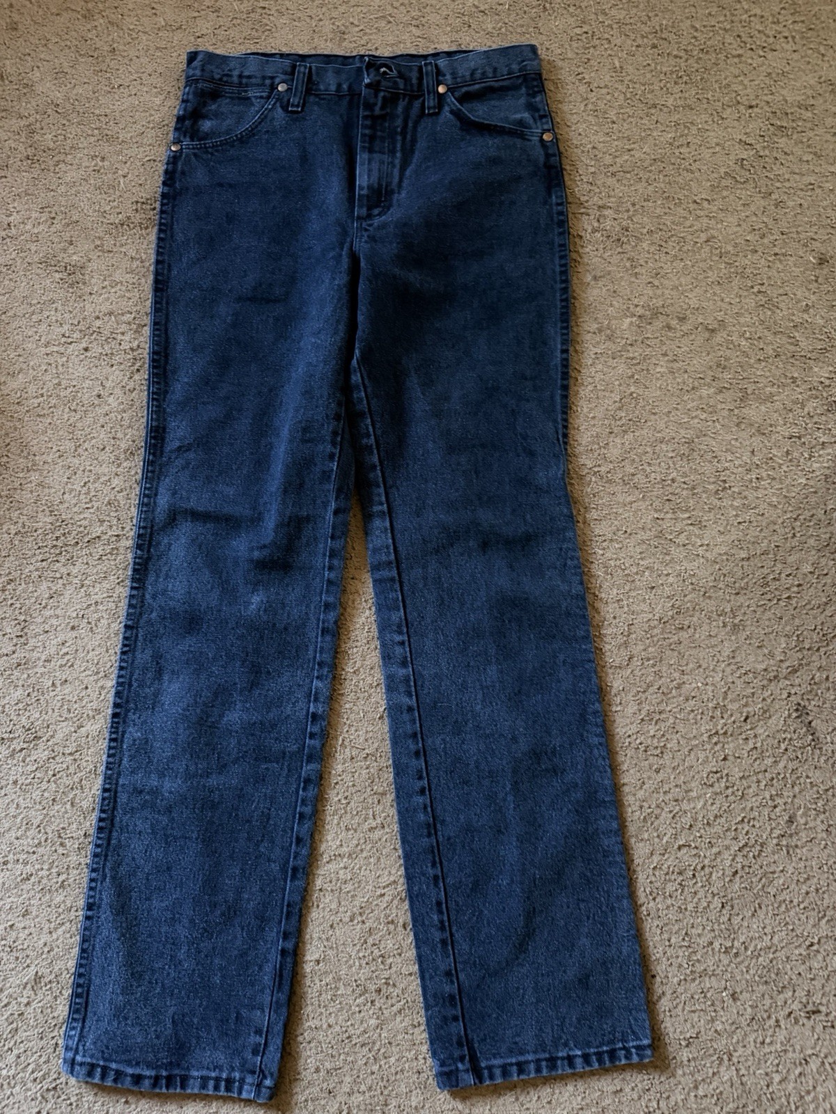 Wrangler Cowboy Cut Men's Straight High Rise Dark Blue Denim