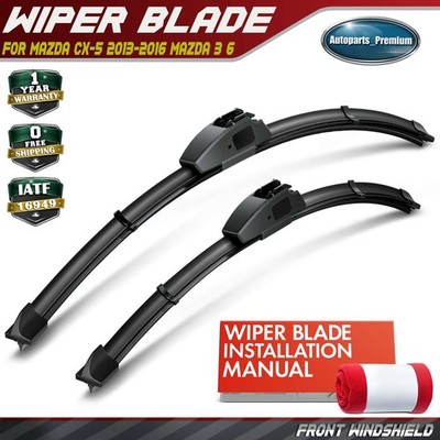 2Pcs Front 24'' & 18'' Windshield Wiper Blades for Mazda CX-5 2013-2016 Mazda 6