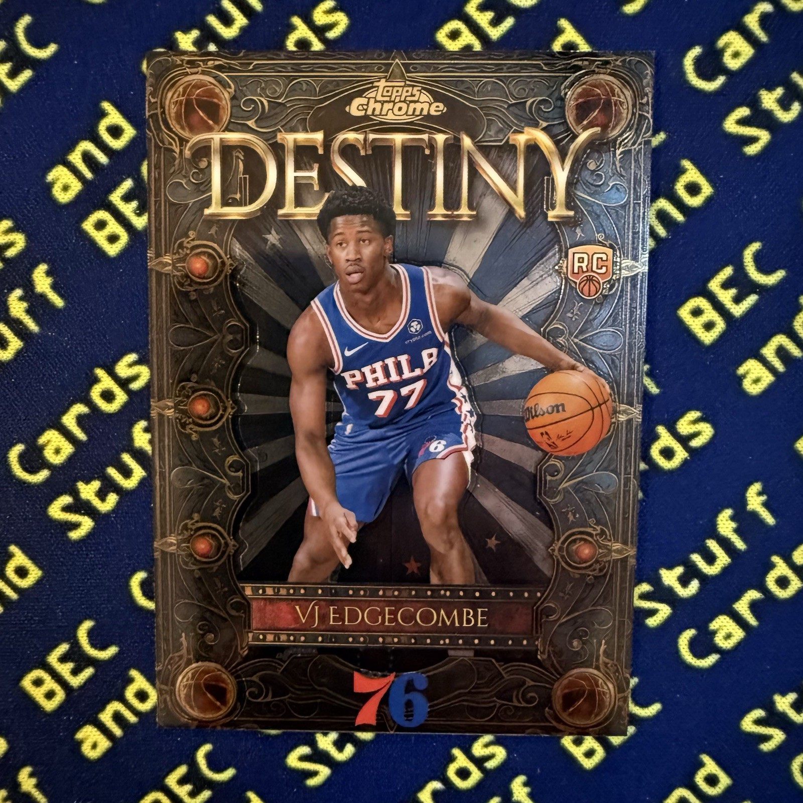 2025-2026 Topps Chrome Basketball VJ Edgecombe RC Destiny Base #D-3 76ers