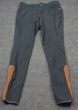 Schockemohle Hero Breeches Men 36 Gray Full Seat 4 Way Stretch Pocket Breathable