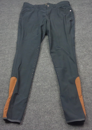 Schockemohle Hero Breeches Men 36 Gray Full Seat 4 Way Stretch Pocket Breathable