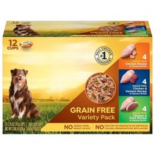 Grain Free Wet Dog Food Variety Pack, 2.75 oz. Cup, 12 Count