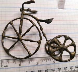 3" x 2.5" x 3.5" Tricycle Metal Iron  Display Model Antique 1900s Bronze Color