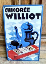 Chicorée Williot-Tole Publicitaire Originale-Original Sign. No Plaque Émaillée