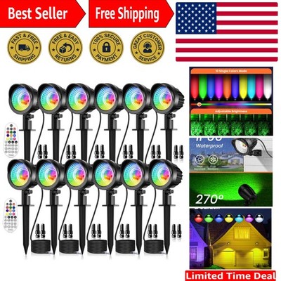 15W RGBW Waterproof Landscape Lights - Remote-Controlled Spotlights for Outdo...