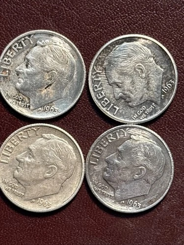 1953 1953d silver roosevelt Dimes Lot Of 4 Coins