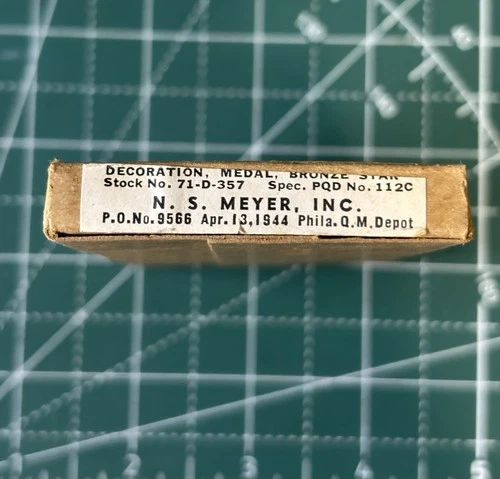 WW2 US Military BSM Award With Original Box Dated 1944