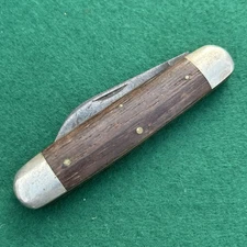 Vintage Clauss Folding Pocket Knife Multi Tool Only Wood Handle Old Freemont, OH