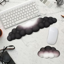 Best 2 PCS Keyboard Cloud Wrist Rest Memory Foam Palm Rest with Non-Slip Base