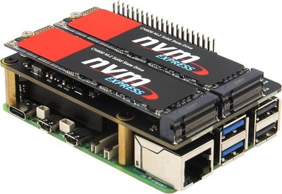 X1004 Dual M.2 NVMe SSD Shield PCIe Peripheral Board for Raspberry Pi 5