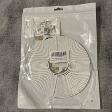 Flat Cat7 Ethernet Patch White Cable 25 FT U/FTP LAN White