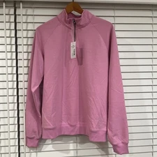 Fairway & Greene The Valley Quarter Zip Size L Golf Pullover Pink/Aster Heather