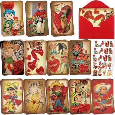 Yinder 36 Pack Vintage Valentines Day Card with Envelopes for Kids multicolor 