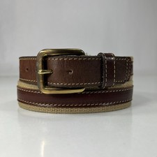 LEEGIN Vintage Brown Leather Belt - Size 27
