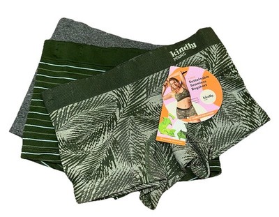 NWT Kindly Yours 3-Pack Seamless Boyshort Panties Green Prints Women s XS (0-2)