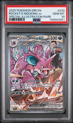 2025 Pokemon Destined Rivals ROCKET'S NIDOKING EX #233 PSA 10 Special Illus Rare