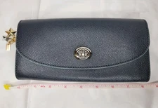 Coach Women's Slim Envelope Wallet With Stars Charm Style:F29407 Midnight Navy
