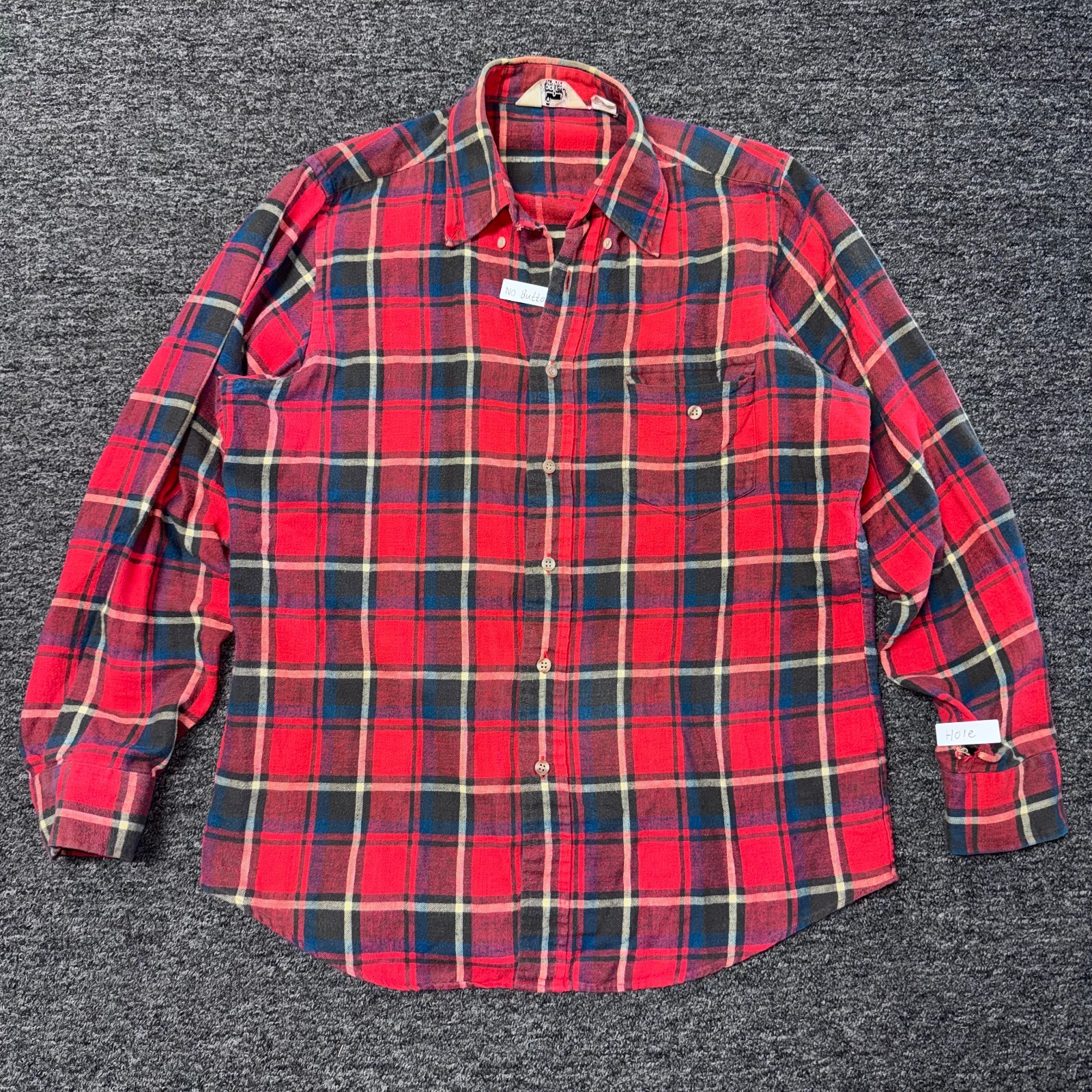 Vintage Woolrich 100% Cotton Plaid Flannel Button Shirt Mens - Size M Red