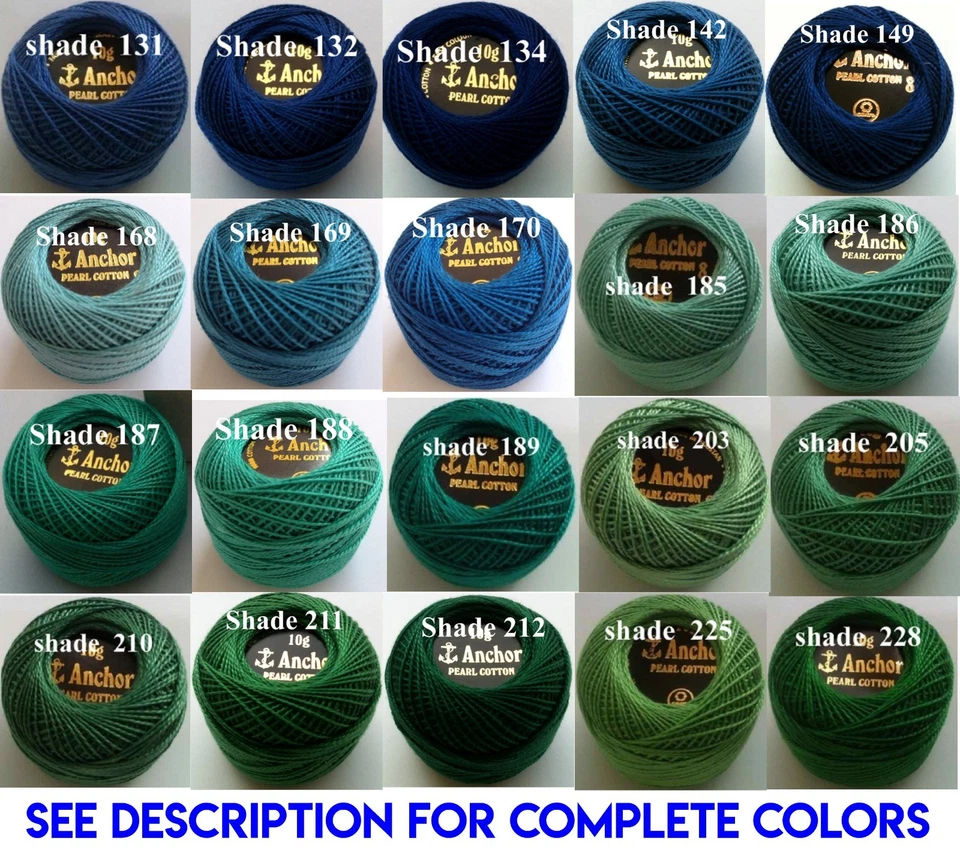 10 Anchor pearl cotton crochet embroidery thread balls size 8 choose colors 85m - Image 4 of 4
