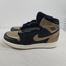 New Nike Air Jordan 1 Retro High OG Black/Gold Kid's 6.5Y Women's 8 FD1437-071