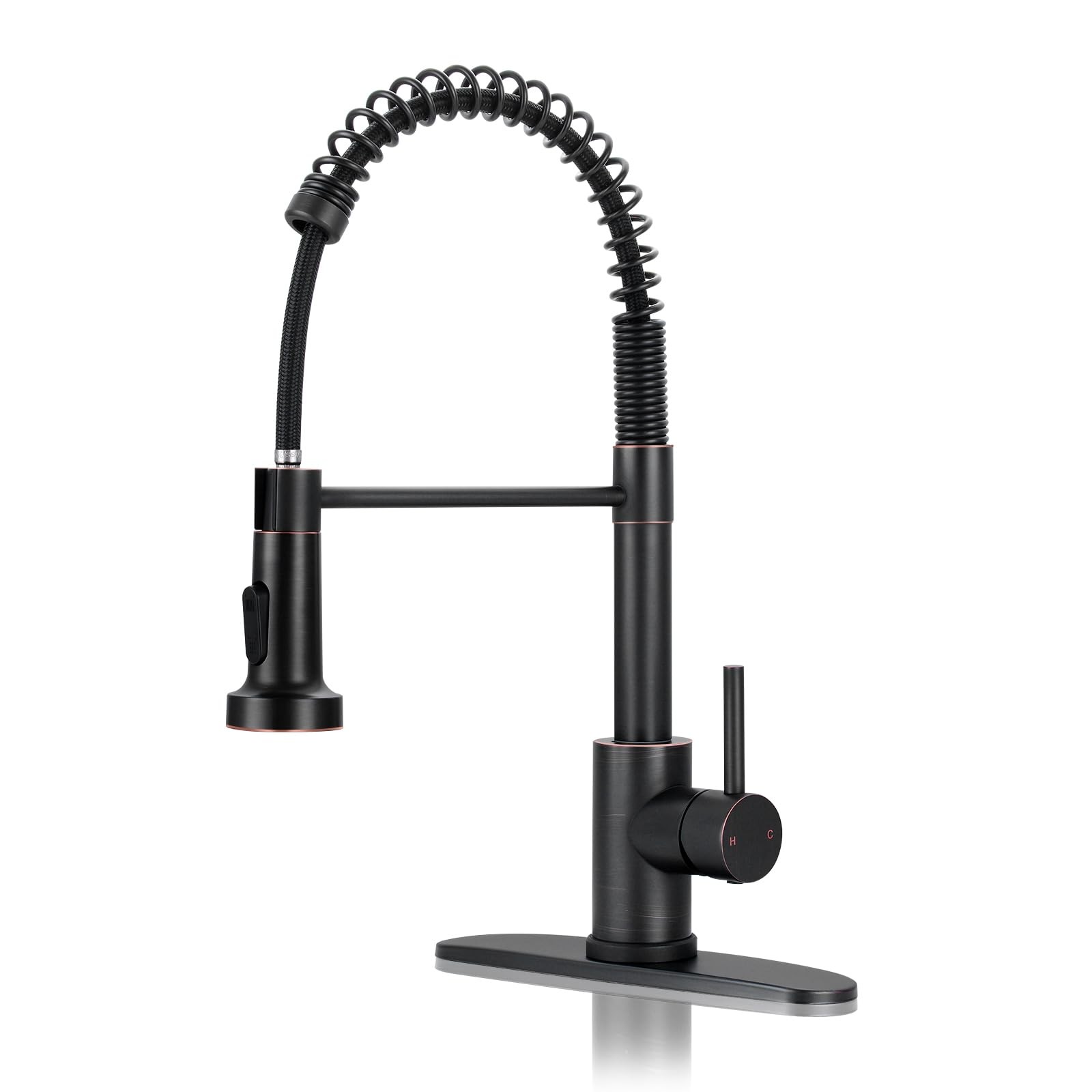 With Pull Down Sprayer Oil Rubbed Bronze -high Arc Single...