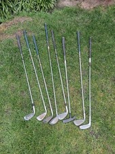 8 x mainly Mac Gregor Golf Clubs Job Lot Various Sizes Drivers Irons Good con.