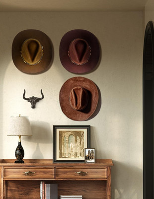 Cowboy Hat Holder Wall Hook Longhorn Bull Head Metal Coat Handbag Rack Cast Iron