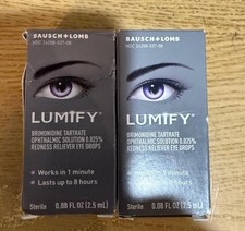 Lumify Two Count 5mL Total Redness reliever eye drops Exp: 10/26