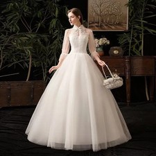 Wedding Dress for Photos & Self-Wedding, Elegant White, Plus Size Available
